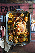 Oven roasted spicy honey and lemon chicken