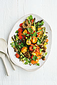 Grilled asparagus and tomato salad with preserved lemon