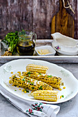 Grilled corn on the cob