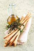 Grissini with thyme and olive oil