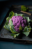 Raw purple cauliflower