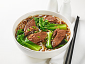 Noodle Soup with Beef and pak choy (Asia)