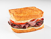 Toasted roast beef sandwich