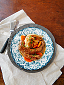 Sausage with cabbage and carrots