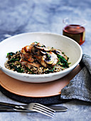 Chicken with buckwheat and mushrooms