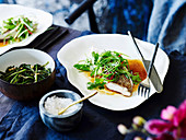 Steamed snapper with ginger, soy and sesame