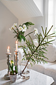 Festive arrangement on coffee table