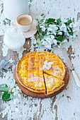 Apple pie with cottage cheese filling
