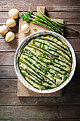 Asparagus and potato quiche (vegan)