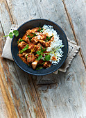 Chicken curry with rice (Asia)
