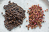 Black and pink peppercorns