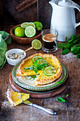 Lime pie with mint
