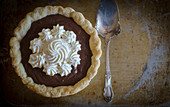 Chocolate pie with cream