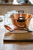 A copper pot for making jam