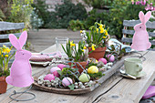 Easter Table Decoration On The Terrace