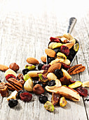 Trail mix with a metal scoop