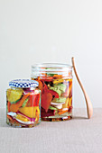 Colourful vegetable pickles