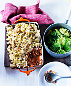 Shepherd's pie with lamb and cabbage