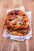 Pizzas with olives