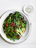 Steamed Asian Greens with Char Siu Sauce