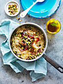 Quinoa Porridge with Grapes and Pistachios