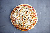 Barbecued Chicken and Mushroom Pizza