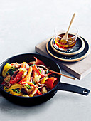 Charred capsicum, anchovy and thyme salad