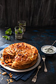 Vegetable moroccan pie made with filo pastry