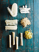 Variety of Asian noodles