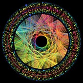 Pi number wheel representation, illustration