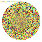 Pi number spiral representation, illustration