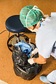 Operating theatre, hospital waste, France