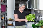 Man preparing a salad