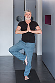 Man practicing yoga