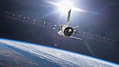 BepiColombo spacecraft flyby of Earth, illustration