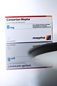 Packet of Cansartan high blood pressure drug