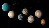 TRAPPIST-1 planetary system, illustration