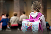 Schoolgirl with backpack