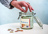 Pension pot, conceptual image