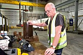 Quality control in metalworks, Scotland, UK