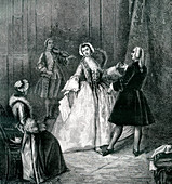 19th Century Venetian dance lesson, illustration