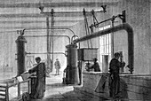 19th Century ice factory, illustration