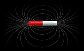 Magnetic field of a bar magnet, illustration