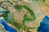 Pannonian Basin, satellite image