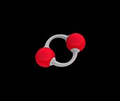 Oxygen molecule, illustration