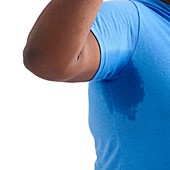 Overweight man with sweat patch