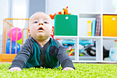 Baby boy crawling