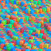 Multicoloured cubes, illustration