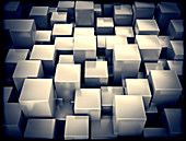 Metallic cubes, illustration