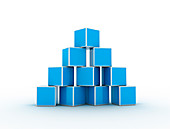 Blue cubes, illustration